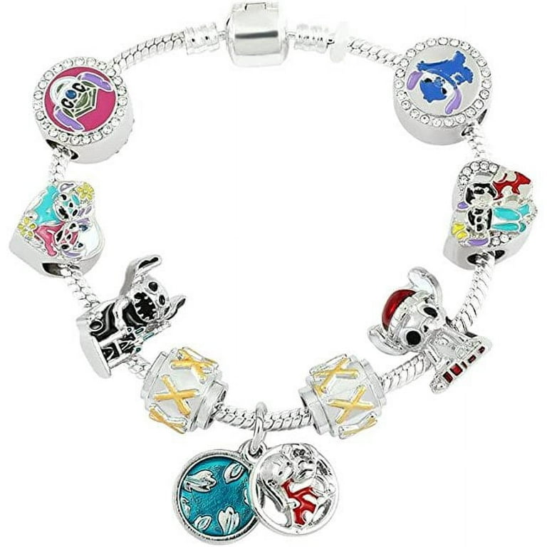 Anime Stitch Charm Bracelet Ohana Family Jewelry, Perfect Gift