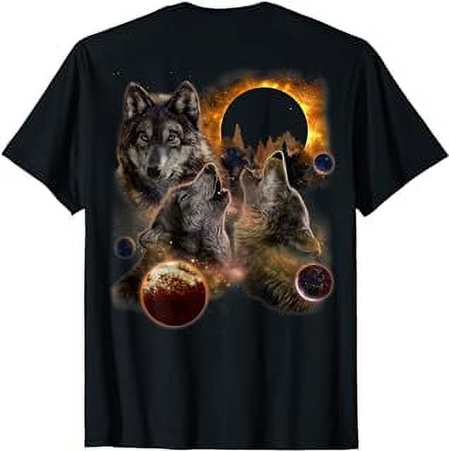 Three Wolf Solar Eclipse Moon T-Shirt - Walmart.com