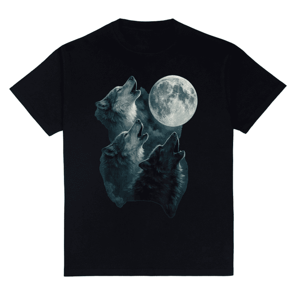 Three Wolves Howling At The Moon 3 Wolf Moon T-Shirt