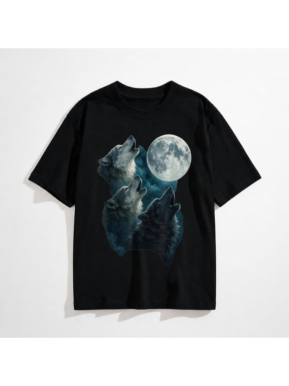 Three Wolves Howling At The Moon 3 Wolf Moon T-Shirt