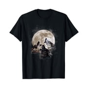 Three Wolves Howling At The Moon Wolf Lover T-Shirt