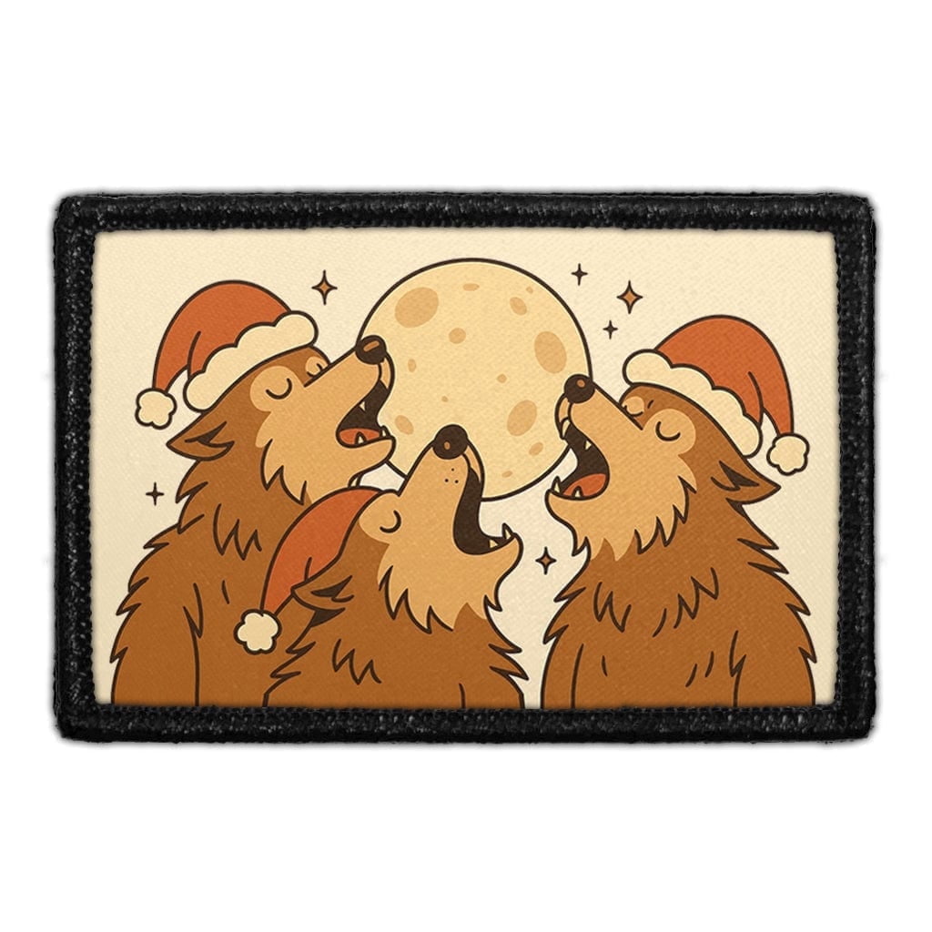 Three Santa Wolves Three Wolves With Santa Hats - Removable Patch - Walmart.com