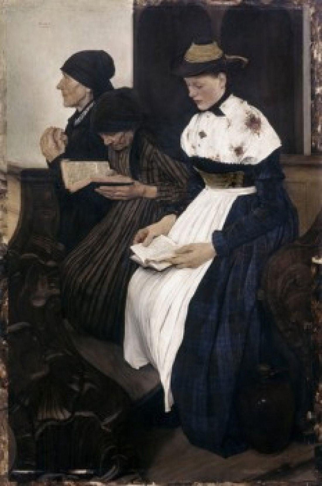 Three Women in Church 1882 Wilhelm Maria Hubertus Leibl (1844-1900 German) Canvas Art - Wilhelm Maria Hubertus Leibl (18 x 24)