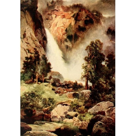 Three Wonderlands of The American West 1912 Cascade Falls Yosemite Poster Print by Thomas Moran 18 x 24