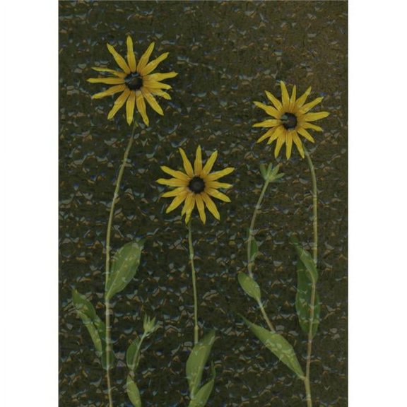 Three Yellow Flowers Poster Print by Deddeda - 12 x 16