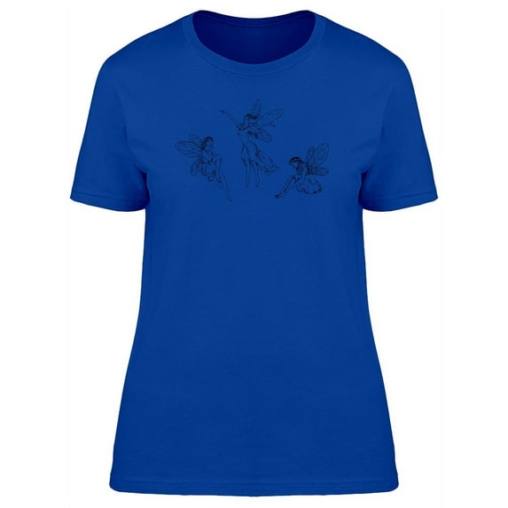 Three Young Fairies Silhouette T-Shirt Women -Image by Shutterstock, Female XX-Large