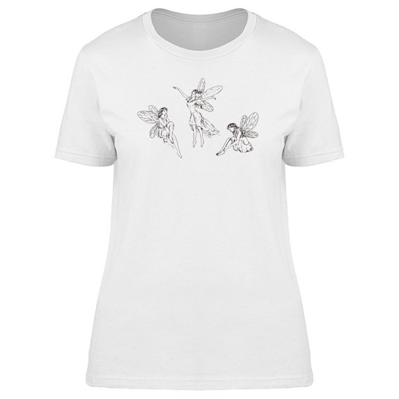 Three Young Fairies Silhouette Tee Women's -Image by Shutterstock