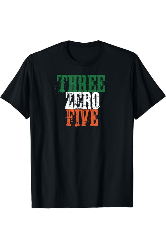Three Zero Five 305 Miami T-Shirt Black Large