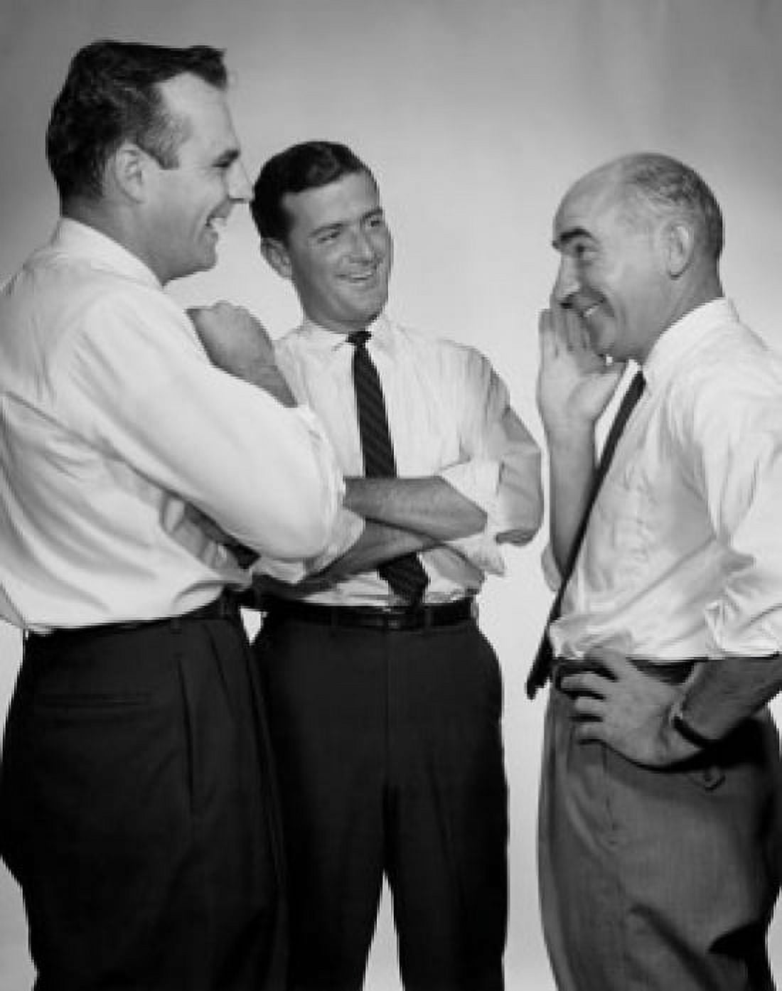 Three businessmen talking Canvas Art - (18 x 24)