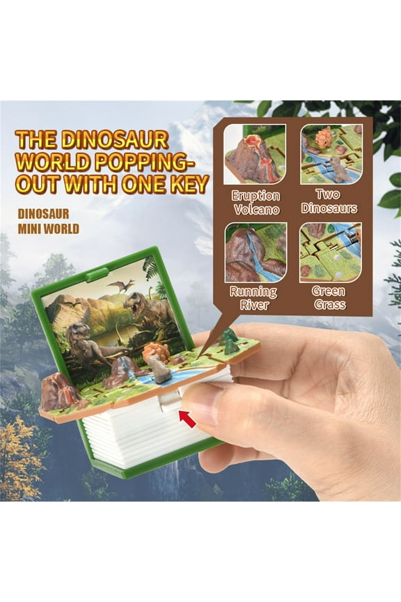 3D Folding Book Dinosaur Keychain, Portable Bag Pendant Decor, ABS Plastic Decompression Toy, Fidget Stress Reliever, Gift Accessory Souvenir, Collectible Key Ring
