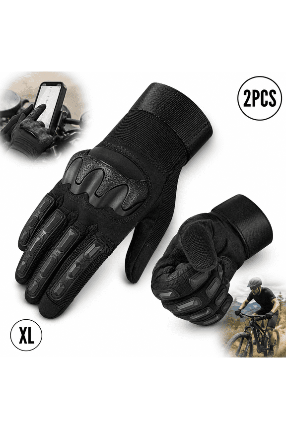 2-Piece Unisex Three-finger Touch Screen Gloves,Lightweight Running Gloves Touch Screen Gloves Liners for Cycling Biking for Men Women, Black, XL