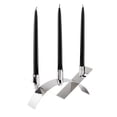 thumbnail image 1 of Three flames candleholder with stainless steel. The perfect gift for a wedding registry. Decorate your dining table for a special birthday party and holidays. Luxury Made In Italy., 1 of 1