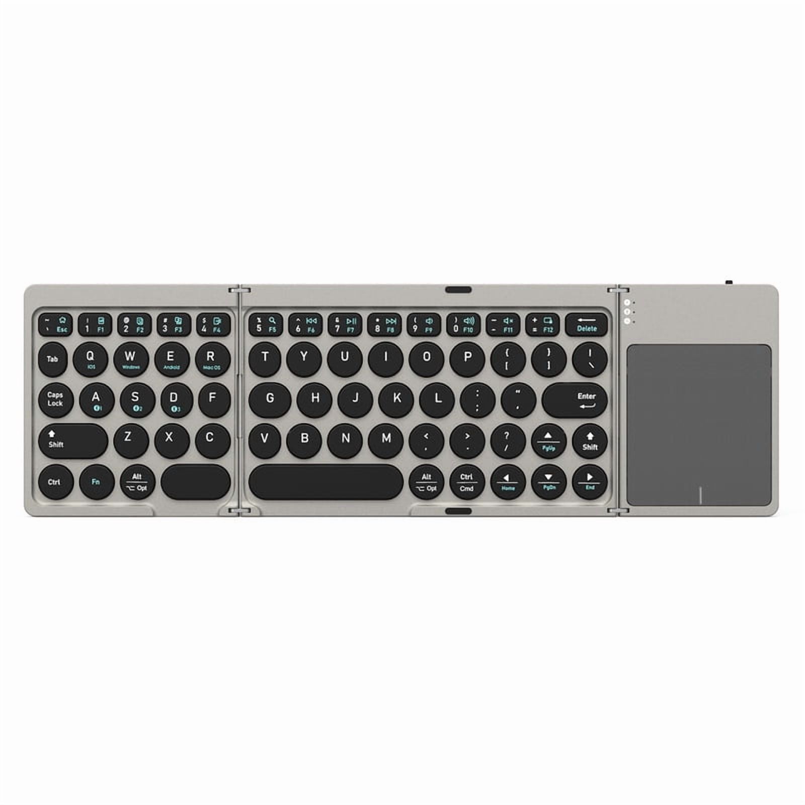 Three-fold touch-sensitive Bluetooth keyboard - Portable magnetic keyboard stand - Suitable for mobile phones, laptops, tablets