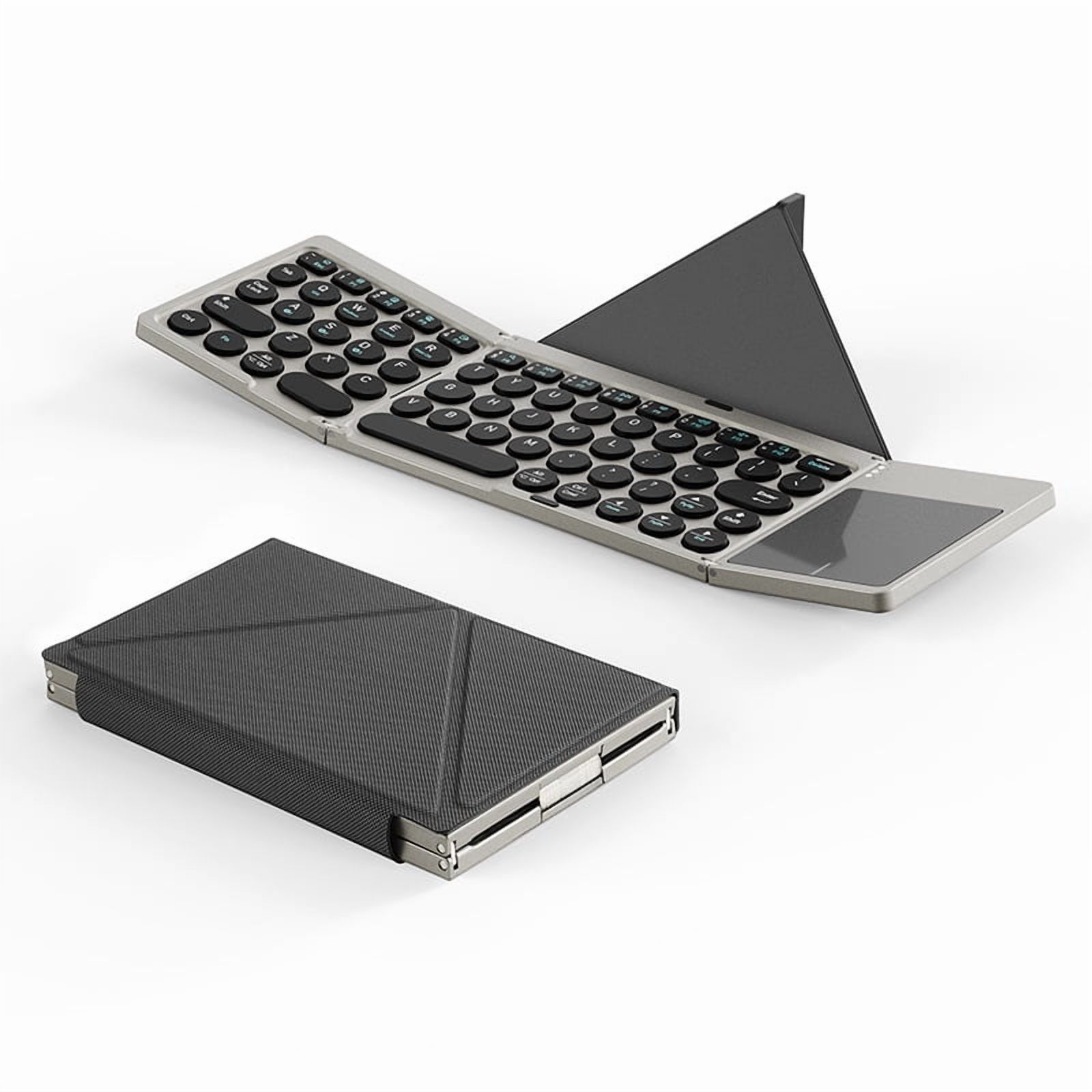 Three-fold touch-sensitive Bluetooth keyboard - Portable magnetic keyboard stand - Suitable for mobile phones, laptops, tablets