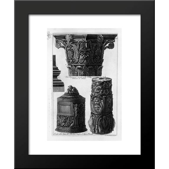 Three fragments found in the Villa Adriana in Tivoli 20x24 Framed Art Print b...