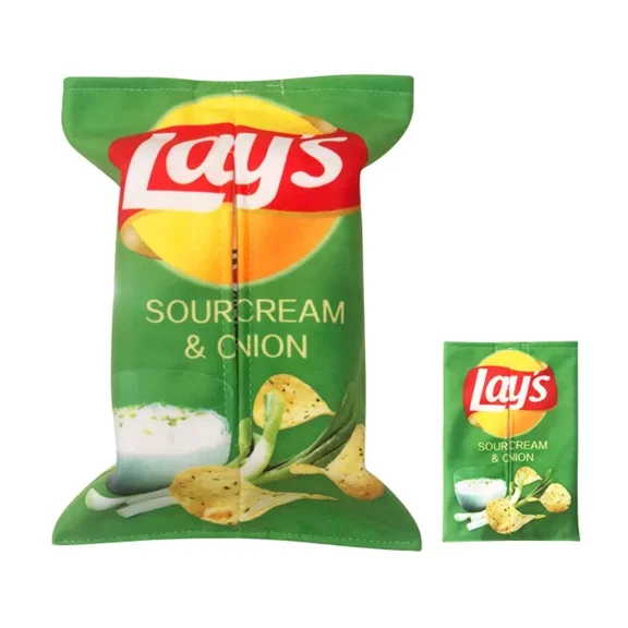 Three fun potato chip fabric packaging bag type tissue boxes, car paper drawer boxes, tissue covers,household napkin paper boxes