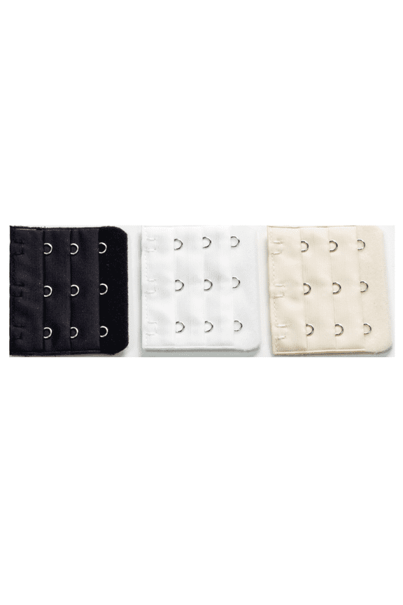 Three-hook Bra Extender 3-pack - black, white, beige