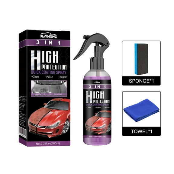 Three-in-One Coating Agent,Paint Restoration Kit,Purple Coating Agent,Paint Cleaning, Polishing & Protection in One Step