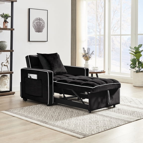 Three-in-one Reclining Sofa Bed / Curved Backrest with Fiber Cotton / In Living Space