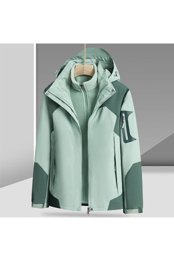 Three-in-one Removable Liner With Velvet Thickening Windproof Waterproof Jacket