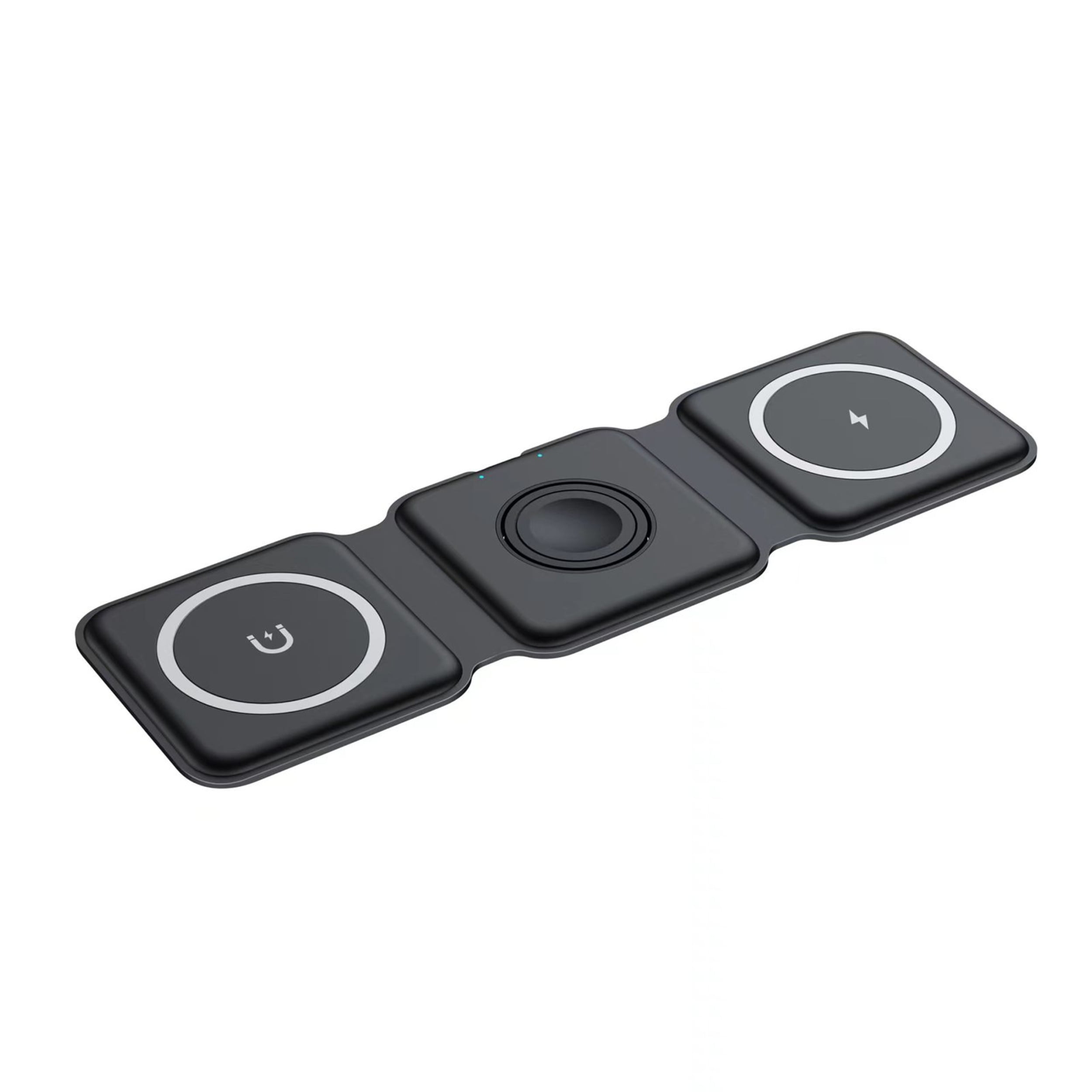 Three-in-one Wireless Charging Pad, Foldable Magnetic Multi-functional Charger, Suitable for Apple Watch Series 1-9/SE/Ultra 1-2, IPhone 17/16/15/14/13/12/11 Series and AirPods