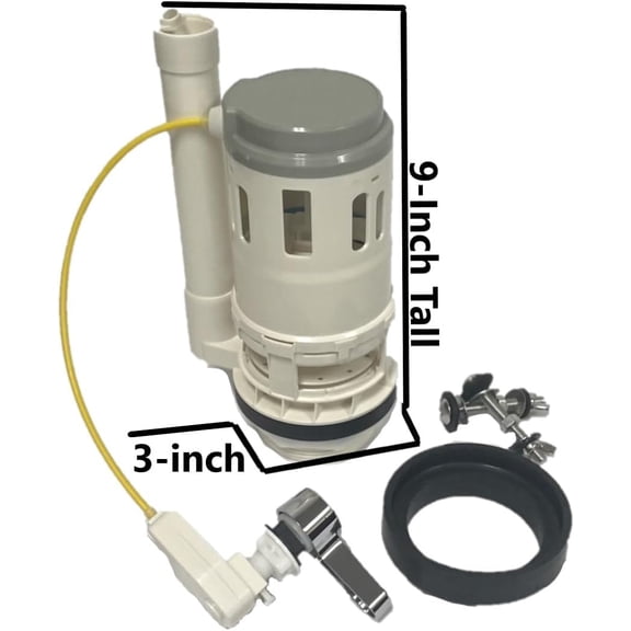 3 inch Two Piece Dual Flush Valve with Cable Controlled Flush Handle by NuFlush