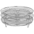 thumbnail image 1 of Three-layer Air Fryer Accessory, 8-Inch Stackable Dehydrator Racks, Stainless Steel Air Fryer Replacement Trays for All 4.2QT - 5.8QT Models, Oven, Pressure Cooker，Dishwasher Safe, 1 of 7