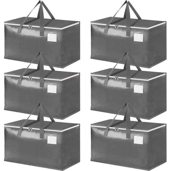 Three-layer Reinforced Moving Storage Totes 6-pack Extra Large 93L Heavy Duty