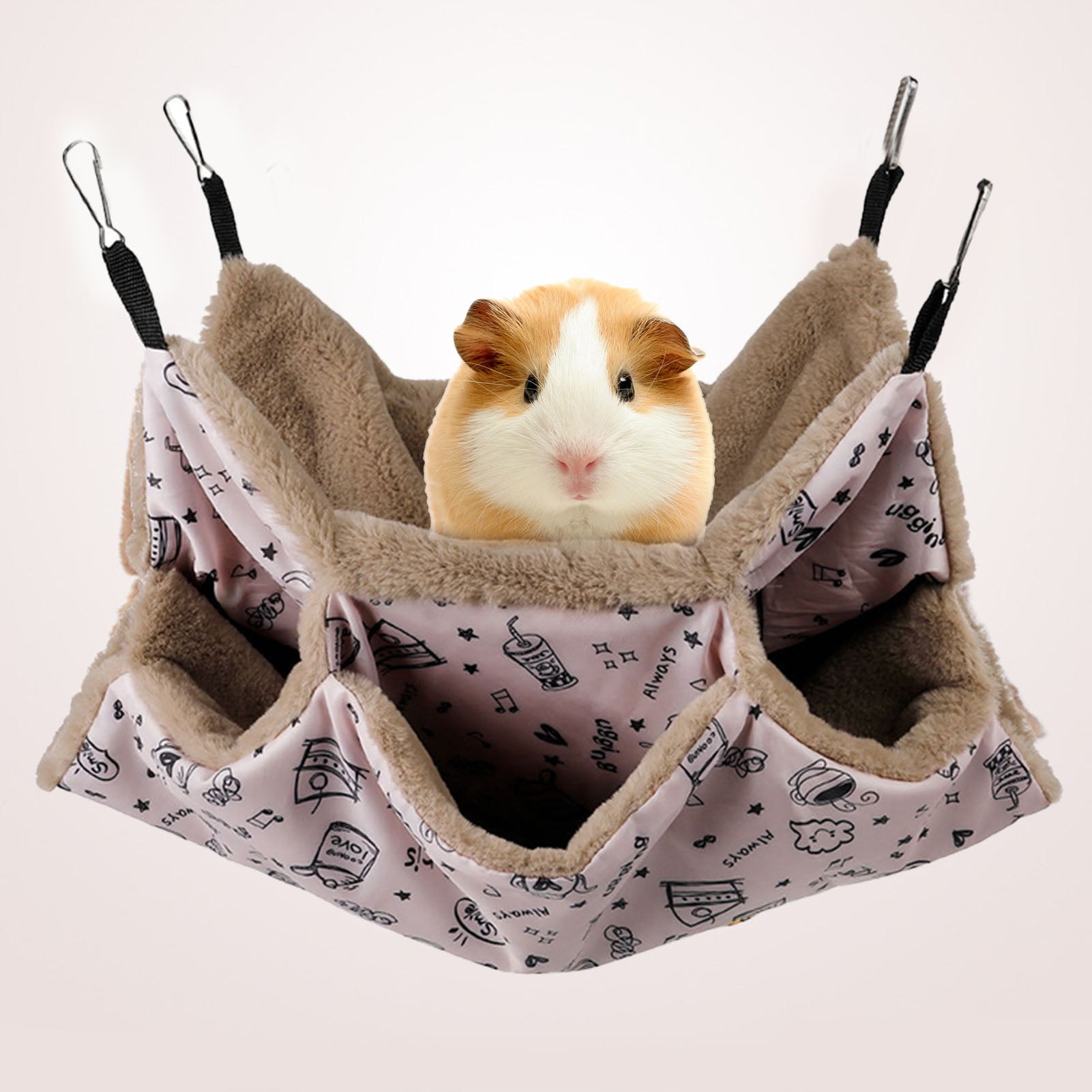 Sugar Glider Sleeping Bag Small Animal Hammock Bed | Hanging Sleeping Bag  For Ferrets, Rats, Sugar Gliders - Gray Sugar Glider Bed, image size:1601x1601