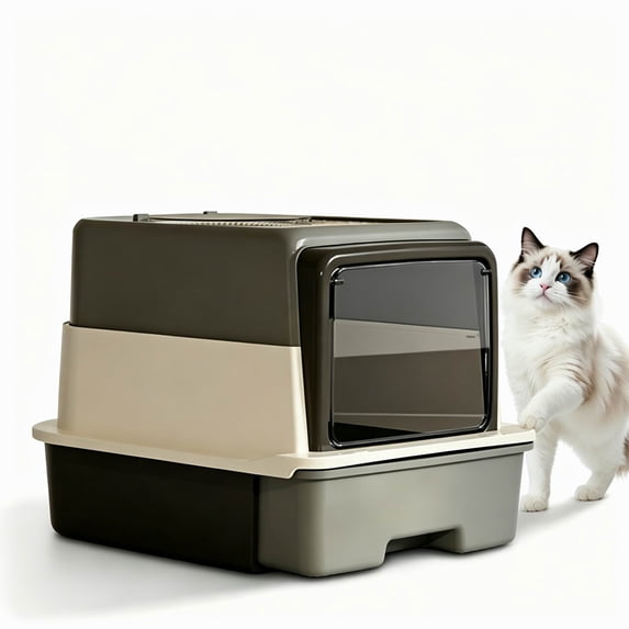 Three-layer Thickened Litter Box, Sturdy and Durable, Fully Enclosed ...