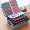 thumbnail image 1 of Three-layer fireproof and waterproof zipper file storage box with lock, 1 of 9