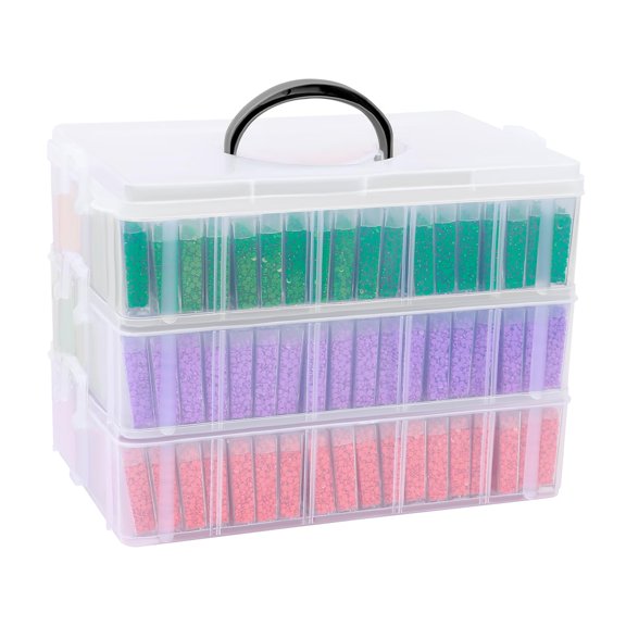 Three-layer small square bottle Bead Organizer Craft Storage Box