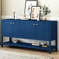 thumbnail image 1 of Three-level Shelving Console Table In Navy Blue For Versatile Storage U-style With Compartments A Neat Entryway, 1 of 6