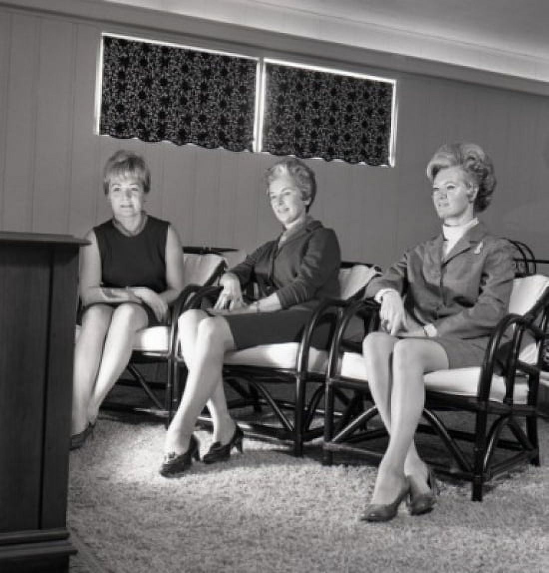 Three mature friends watching tv Canvas Art - (24 x 36)