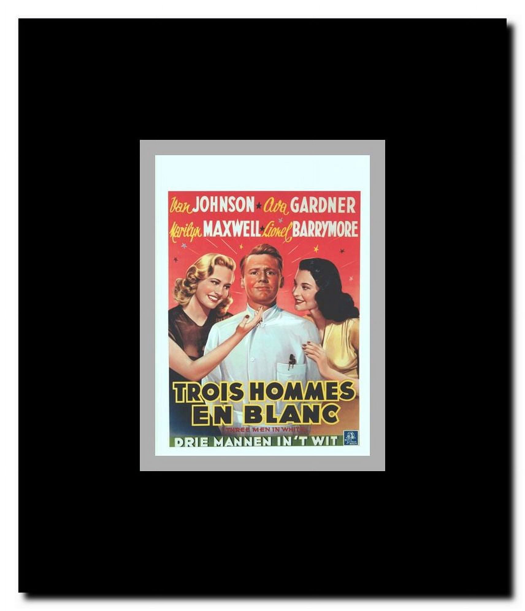 Three men In White Framed Movie Poster