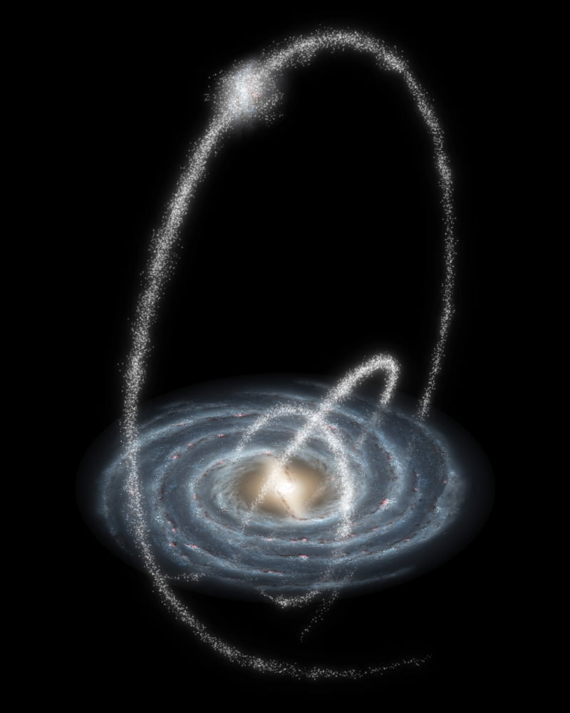 Three newly-discovered streams arcing high over the Milky Way Galaxy Canvas Art - Stocktrek Images (25 x 31)