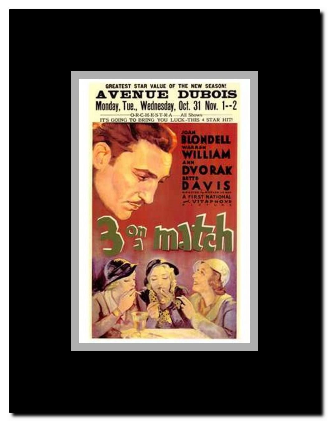 Three on a Match Framed Movie Poster