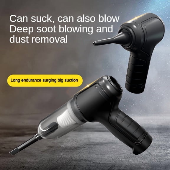 Three in one wireless vacuum cleaner with a high power, which can be used for suction, air extraction, and blowing, both in the car and at home, extended battery life