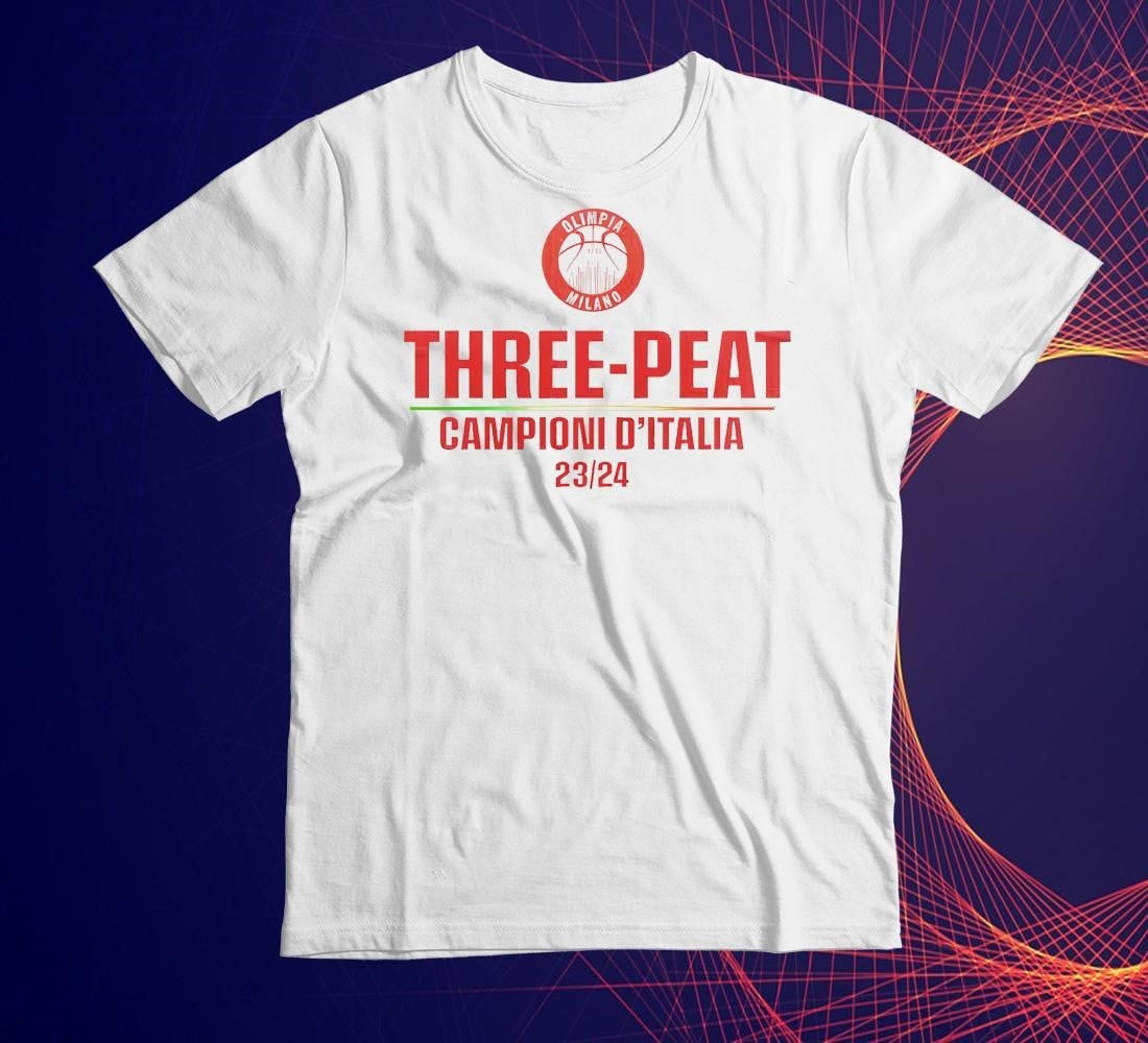 Threepeat Campioni Ditalia Back To Back Olimpia Milano 20232024 Shirt