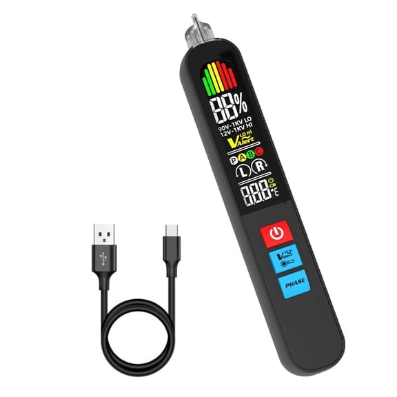 Three-phase sequence phase presence rotation tester indicator detector strap and buzzer 12~1000 (three-phase AC) non-contact phase sequence tester voltage tester