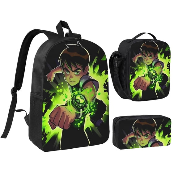 Three piece backpack set young backpack combination backpack lunch bag pencil case