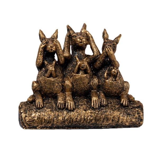 Three-piece kangaroo resin crafts to make old home desktop small ornaments decoration