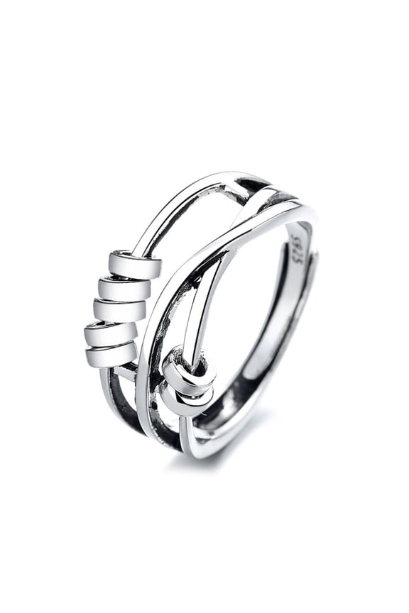 Three-ring for Smart Finger Transfer Beads Live Mouth Copper-plated for Men and Women