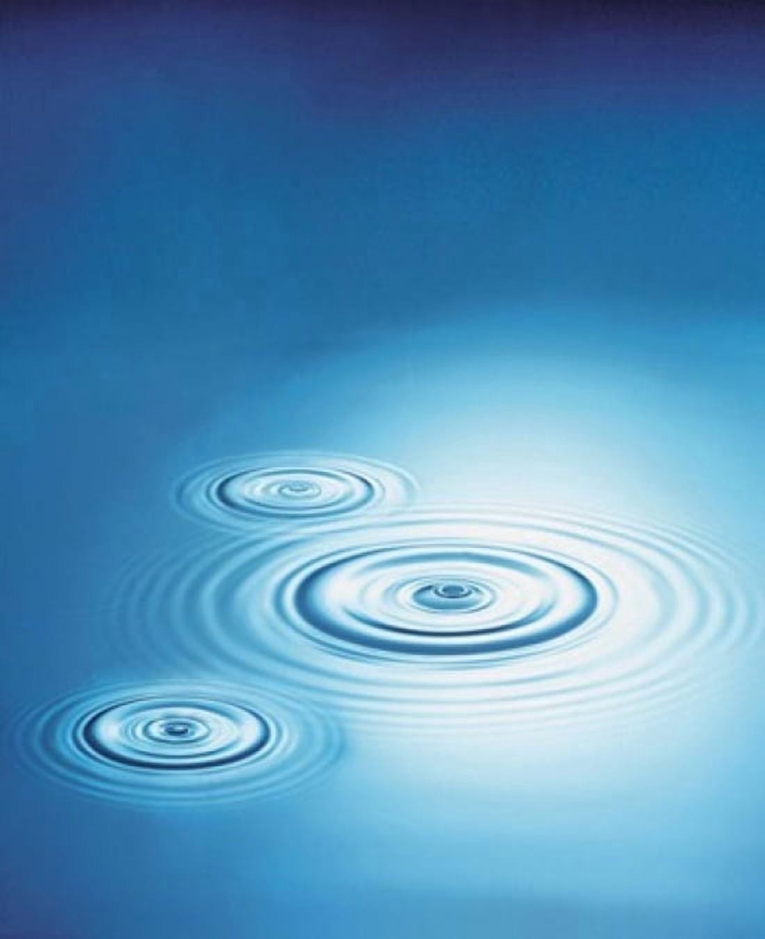 Three rings in blue water with bright light reflection Canvas Art - Panoramic Images (20 x 24)