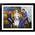 thumbnail image 1 of Three sisters on the couch. Portrait of N. Samoilova, L. Samoilova and E. Samoilova 36x28 Large Black Wood Framed Print Art by Ilya Mashkov, 1 of 2