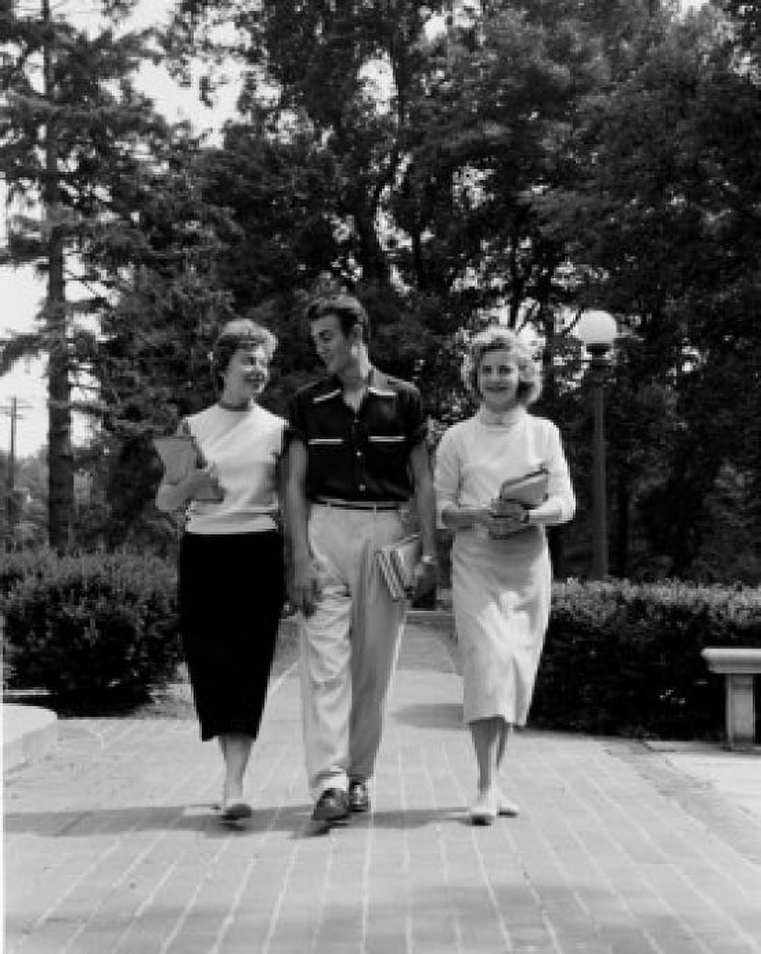 Three students walking Canvas Art - (18 x 24)