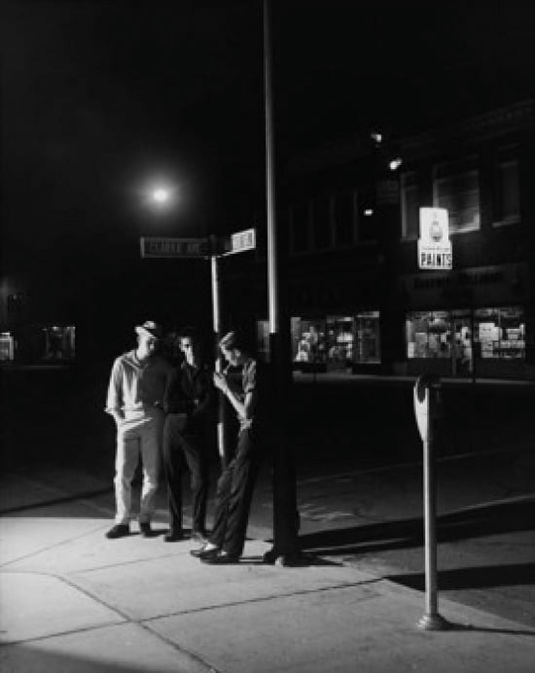 Three teenage boys standing on the sidewalk Canvas Art - (18 x 24)