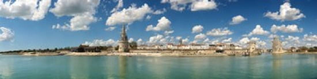 Three towers at the port of La Rochelle Charente-Maritime Poitou-Charentes France Canvas Art - Panoramic Images (40 x 10)