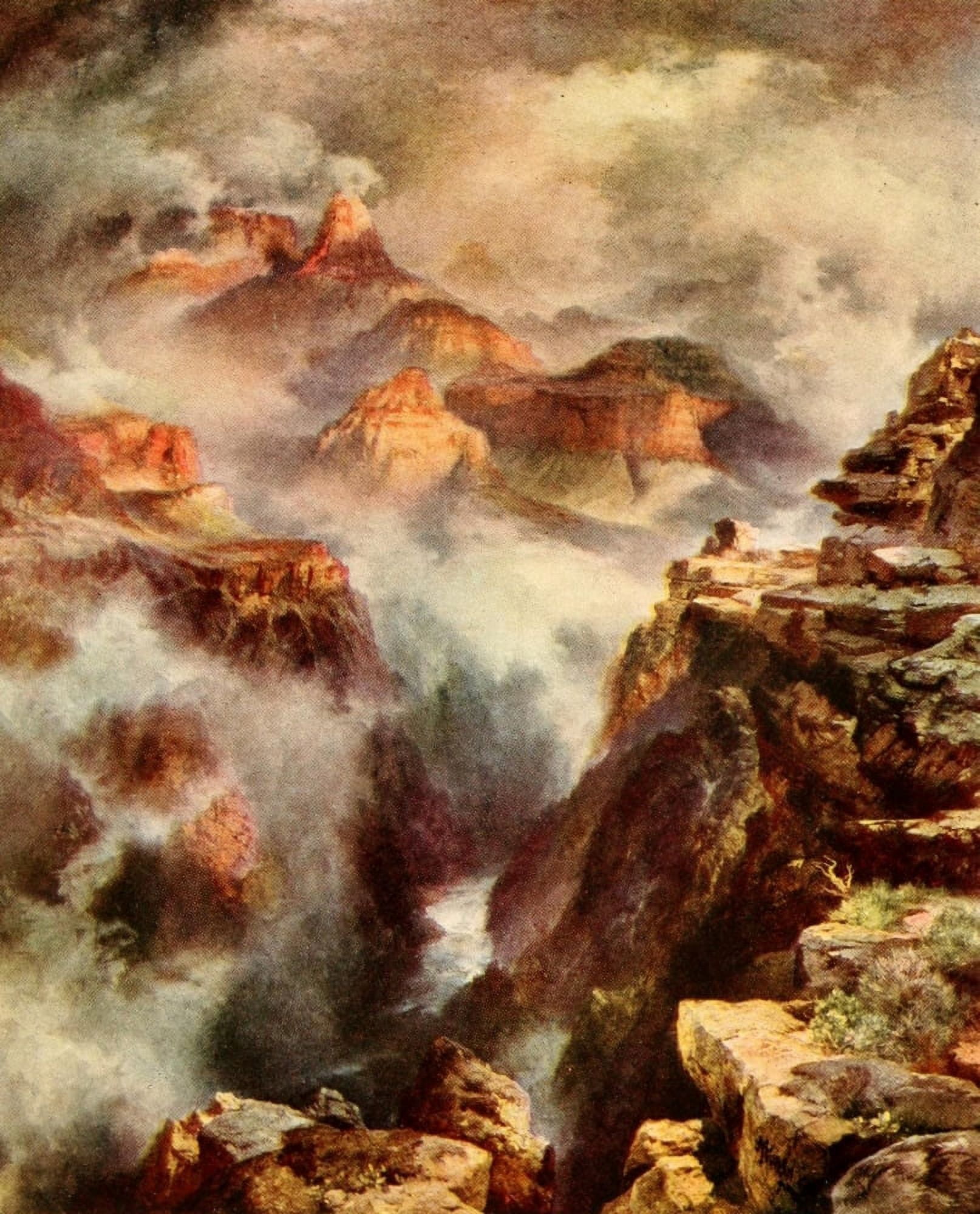Three wonderlands of the American West 1912 Inner Gorge Grand Canyon Canvas Art - Thomas Moran (18 x 24)