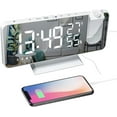 thumbnail image 1 of ThreeH Projection Alarm Clock for Bedroom Large 7.4'' LED Mirror Display & 4 Dimmer Radio Alarm Clock with USB Charging 180° Rotable 2 Sounds, 1 of 8